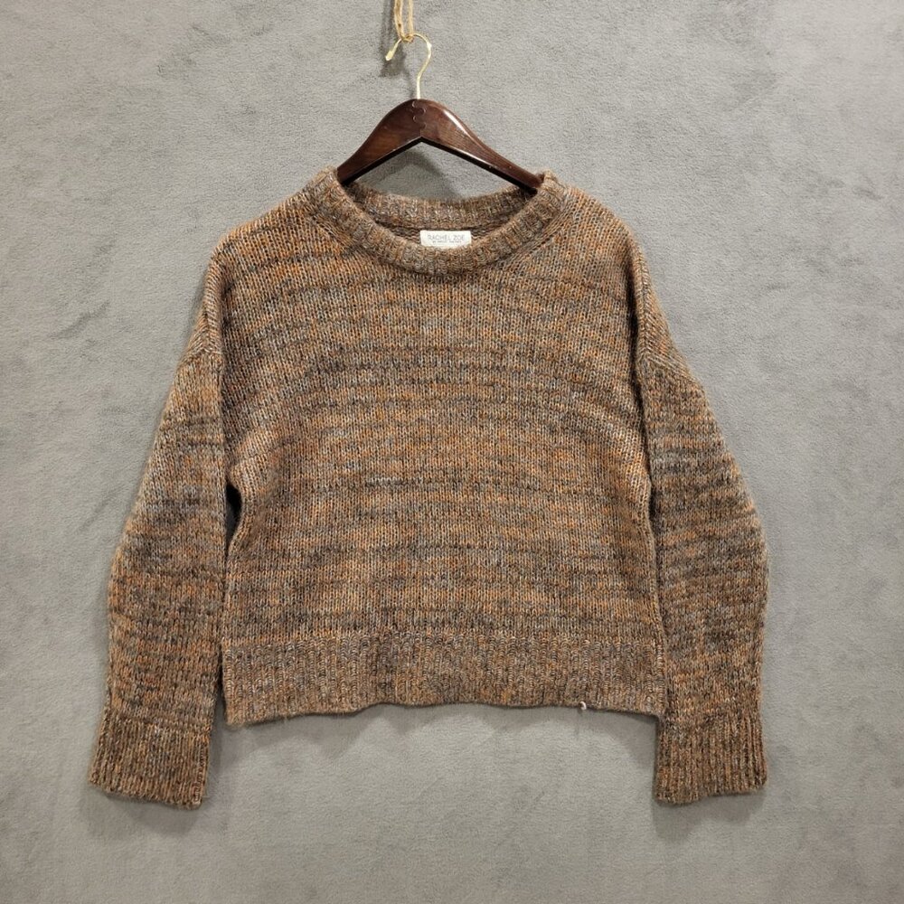 Rachel Zoe Womens Alpaca Wool Blend Sweater L Cropped Multicolor Soft Cozy Cabin